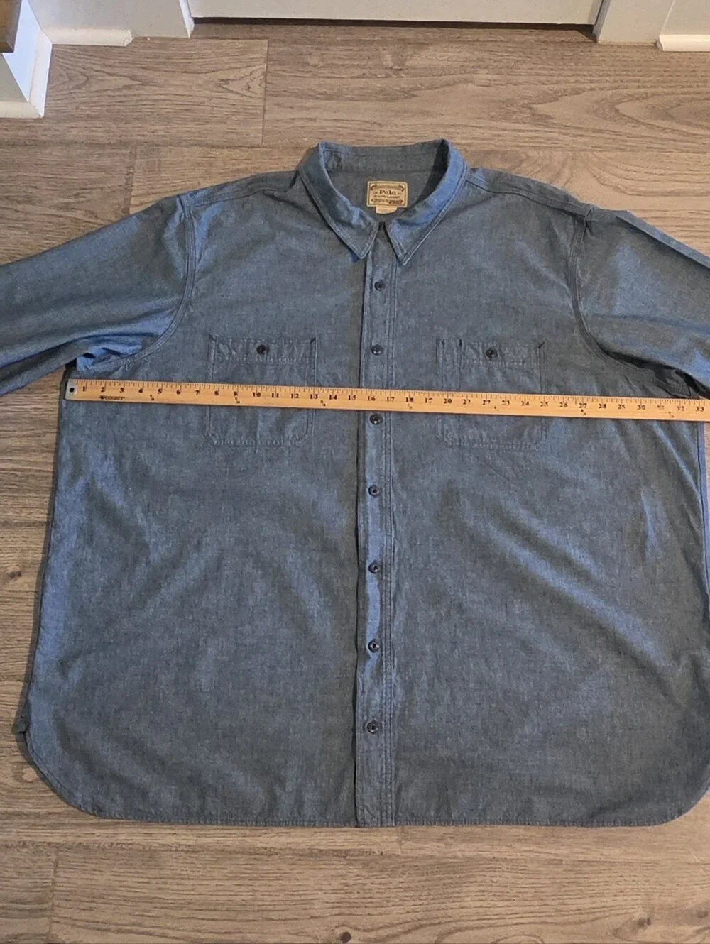 Polo Ralph Lauren Authentic Denim Button-Up Shirt Light Wash - Size 4TGL 4XL Tal